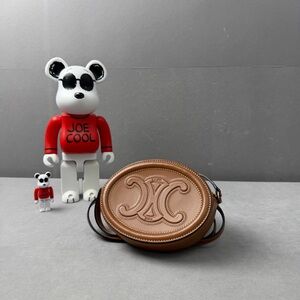 🚩steal Authentic Celine Brown Round Leather Crossbody Belt Bag